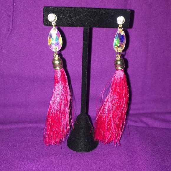 Jewelry - Donated! Red Tassel Earrings